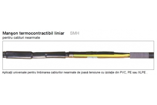 Manson termocontractabil liniar pentru cablu nearmat , tip SMH4, 95 - 300 mmp