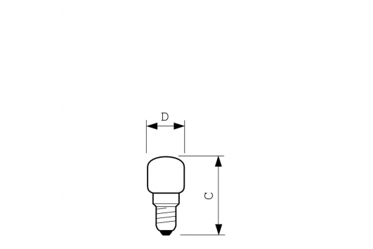 Bec incandescent pentru cuptor Appliance 25W E14 230-240V T25 CL OV 1CT 