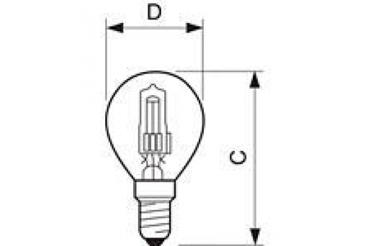 Lampa cu halogen EcoClassic 18W E14 230V P45 CL 
