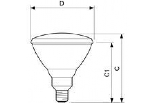 Lampa reflectoare InfraRosu Industrial Incandescent PAR38 IR 100W E27 230V Rosu
