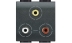 Priza conector video RCAx3 Antracit 