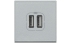 Priza dubla USB Axolute, 2P, 2M, Gri inchis